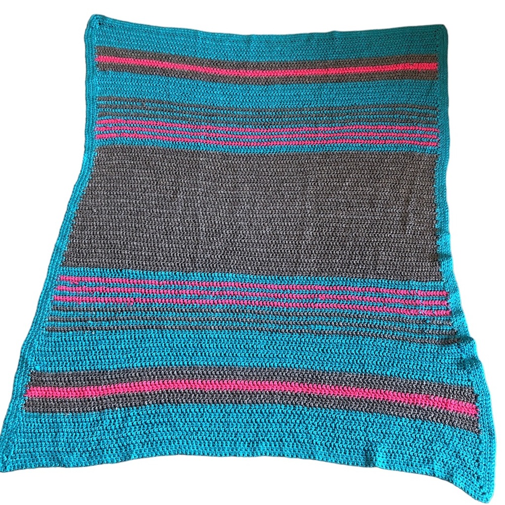 Handmade Multicolored Crochet Throw Baby Blanket